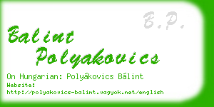 balint polyakovics business card
